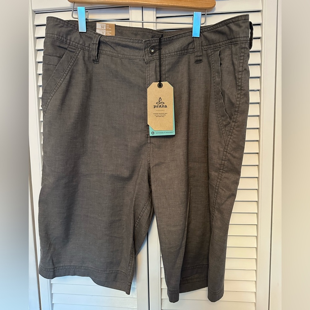 Prana Furrow 11” Inseam Shorts, sz 36, NEW